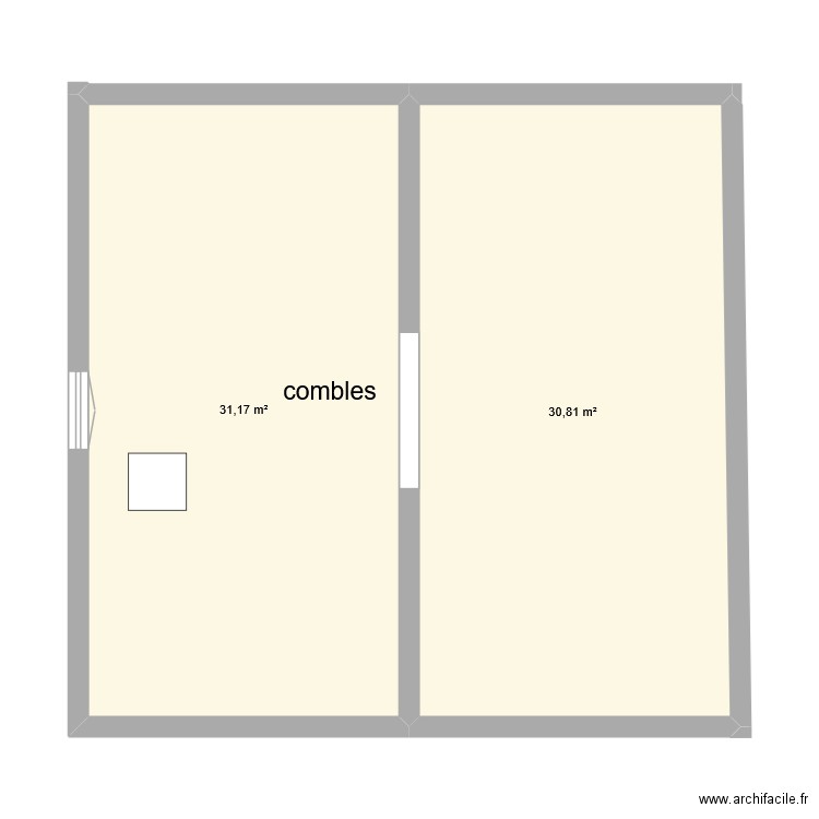 combles Kerv Conc. Plan de 2 pièces et 62 m2