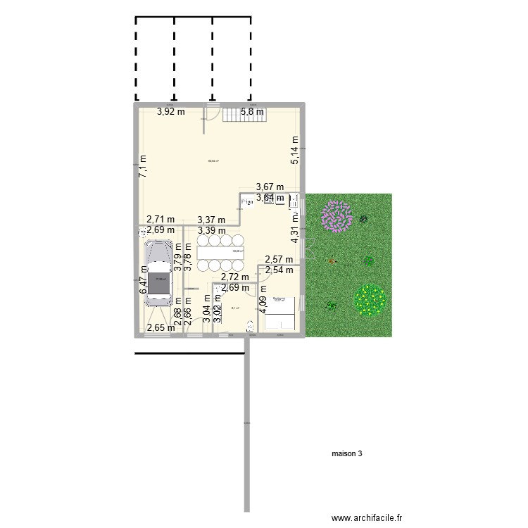Grange mercy le bas 1. Plan de 8 pièces et 202 m2