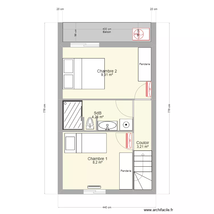 Valras_Maison_Etage. Plan de Valras_Maison_Etage. Plan de