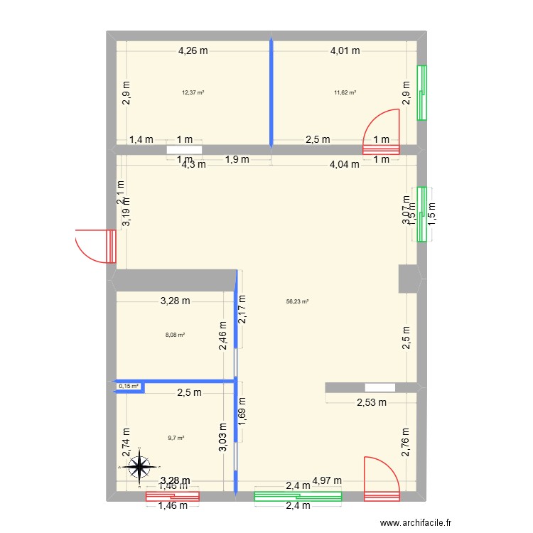Appart Projet St Jean de Chevelu. Plan de 6 pièces et 98 m2