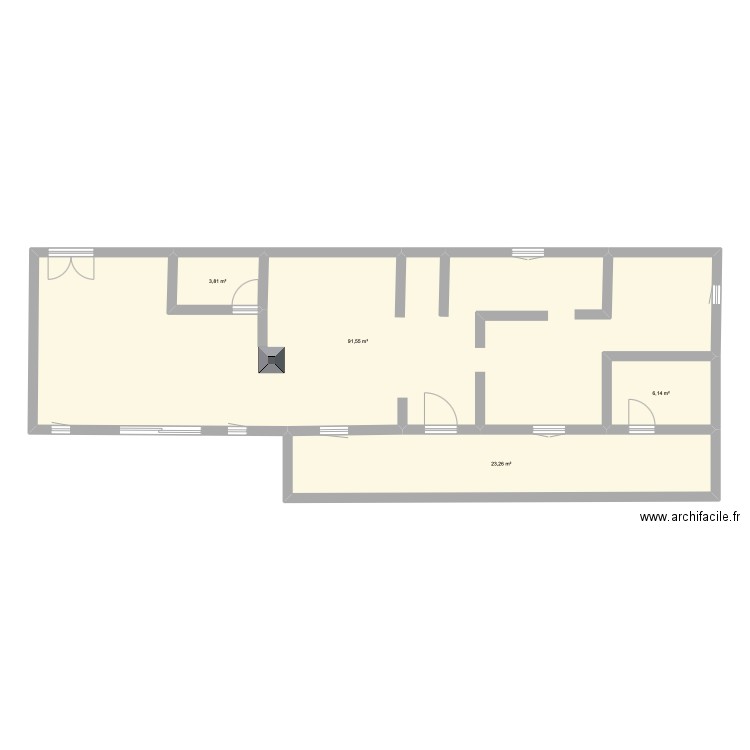 pre. Plan de 4 pièces et 125 m2