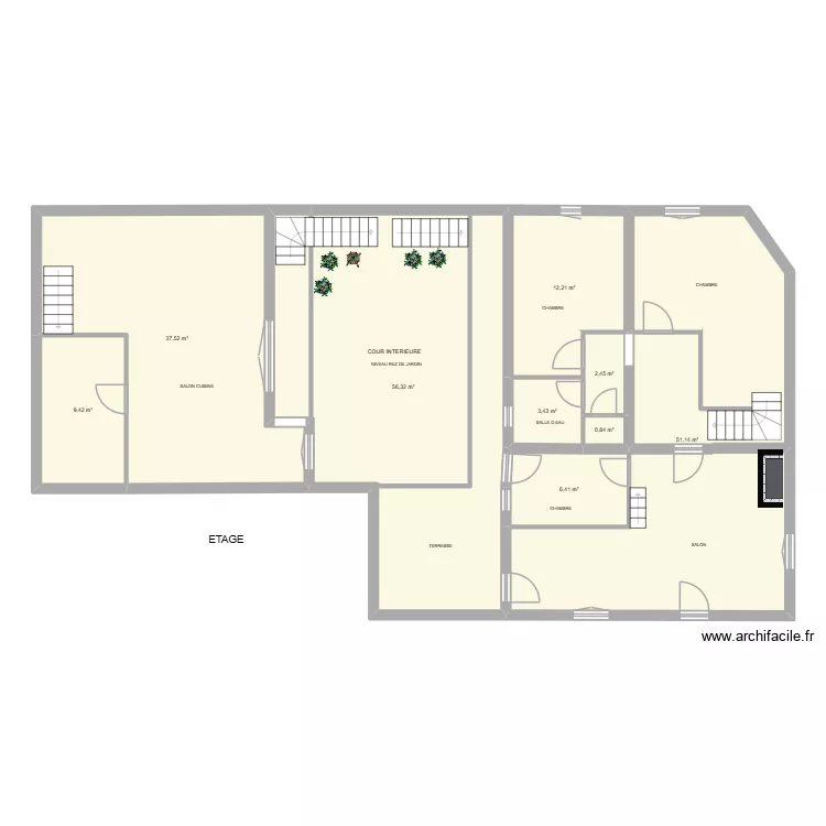 VIERGE ETAGE. Plan de 9 et 180 m² VIERGE ETAGE. Plan de 9 et 180 m²