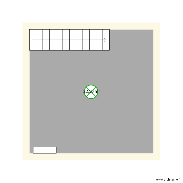 salle de danse studio. Plan de 1 pièce et 23 m2