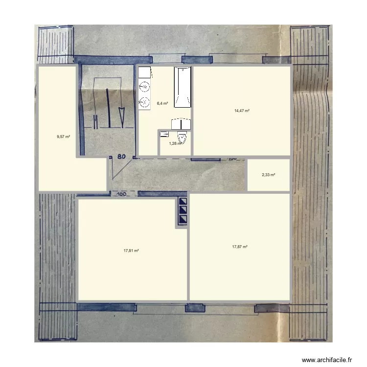 GRIGNON ETAGE 2. Plan de 7  et 70 m²