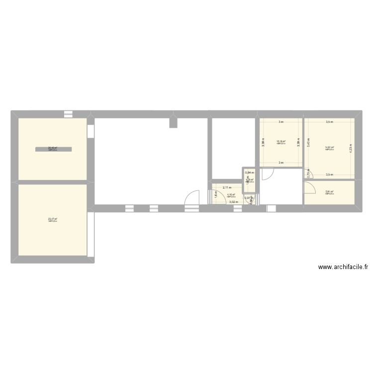 Maison RIBERAC. Plan de 7 pièces et 80 m2