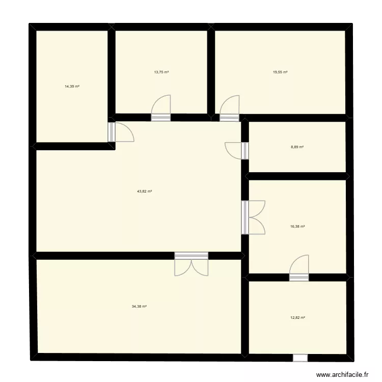 nouveau. Plan de 8  et 164 m²