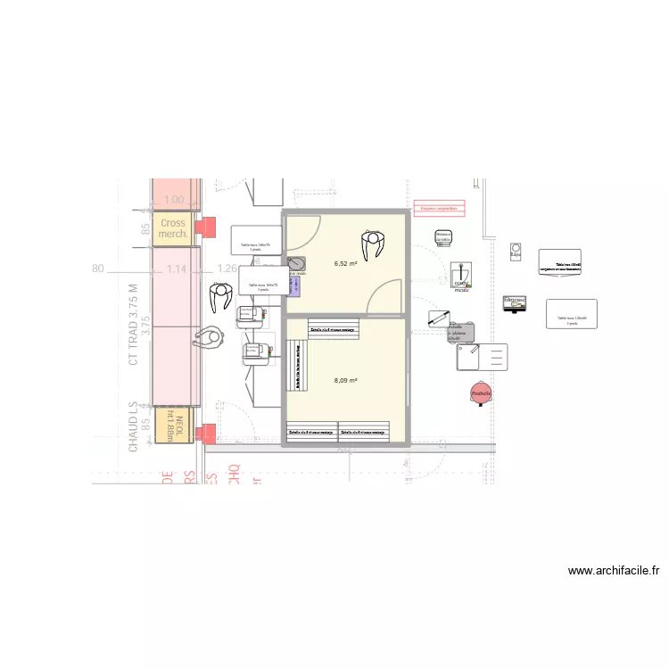 Arri&egrave;re trad CTT RIOZ. Plan de 2 Pièces et 15 m²