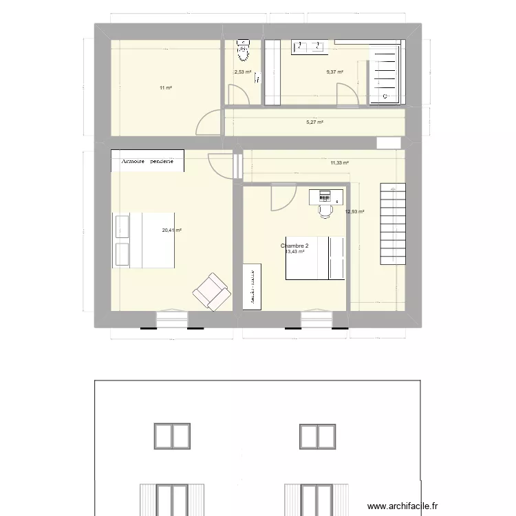 Ternand 3. Plan de 12  et 170 m²