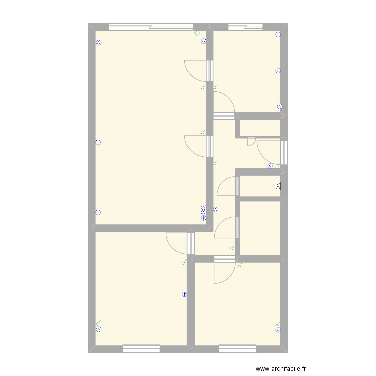 gilly. Plan de 8 pièces et 76 m2