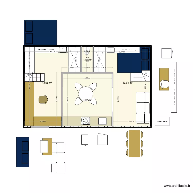 aqueduc 7. Plan de 4 pièces et 37 m²