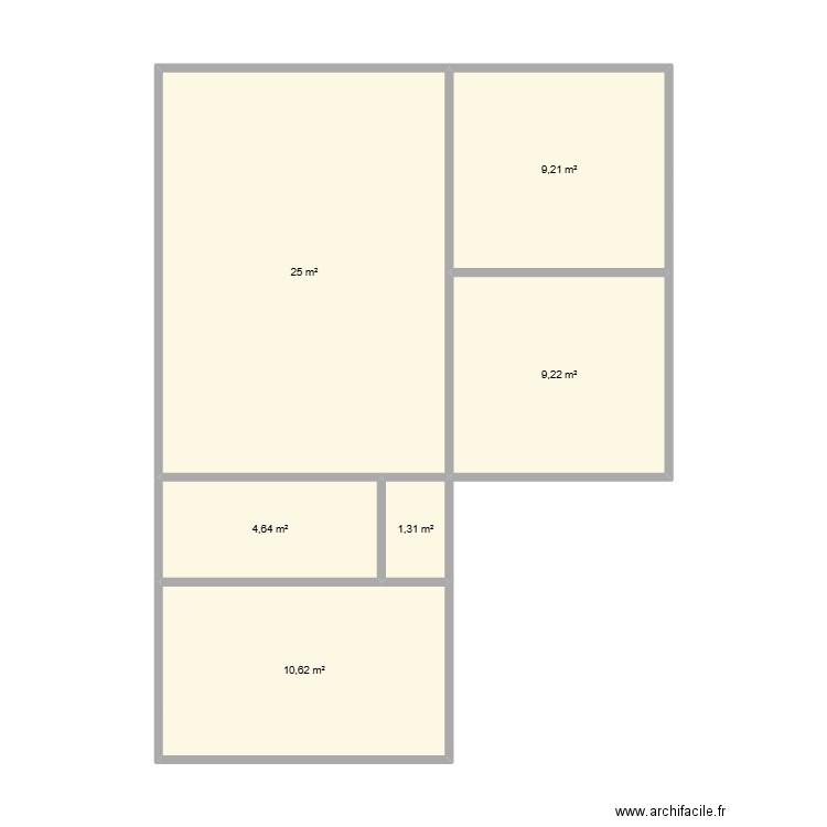 essais. Plan de 6 pièces et 60 m2