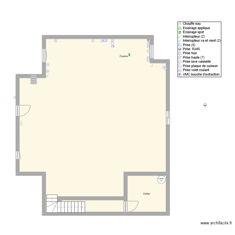 ergal. Plan de 2 pièces et 120 m2