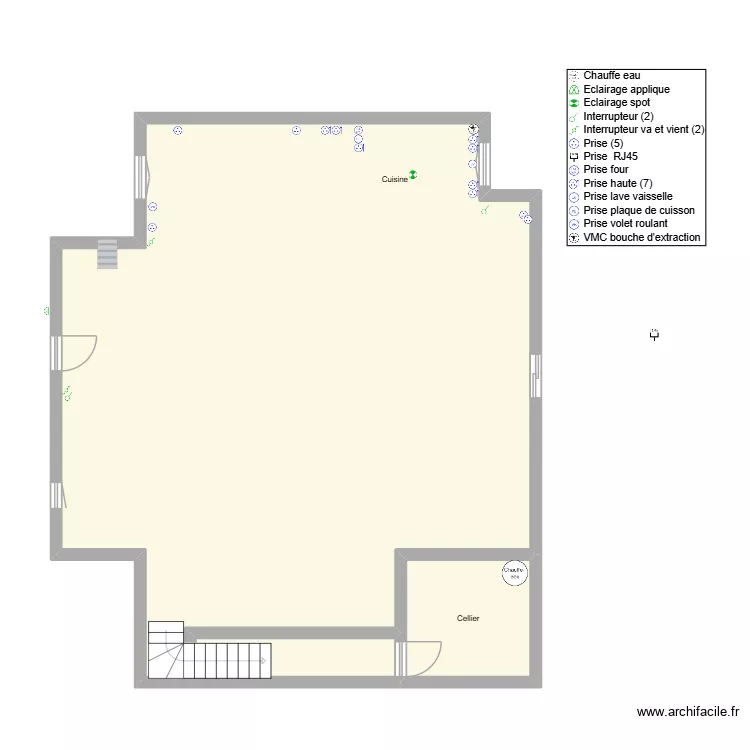 ergal. Plan de 2 pièces et 120 m²