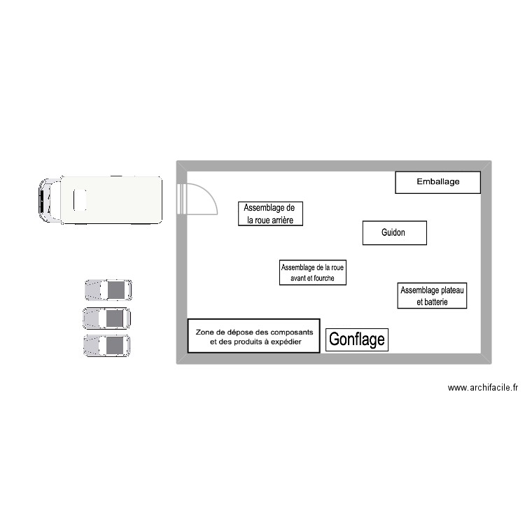 projet. Plan de 1 pièce et 36 m2