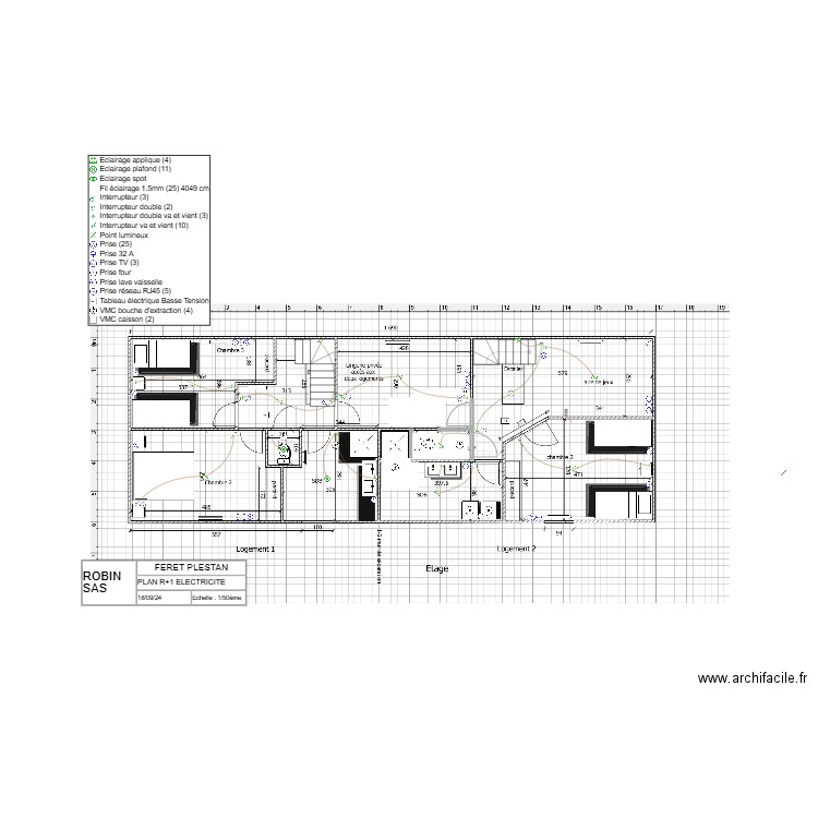 ROBIN_PLAN ELEC_R+1_FERET_PLESTAN.. Plan de 0 pièce et 0 m2