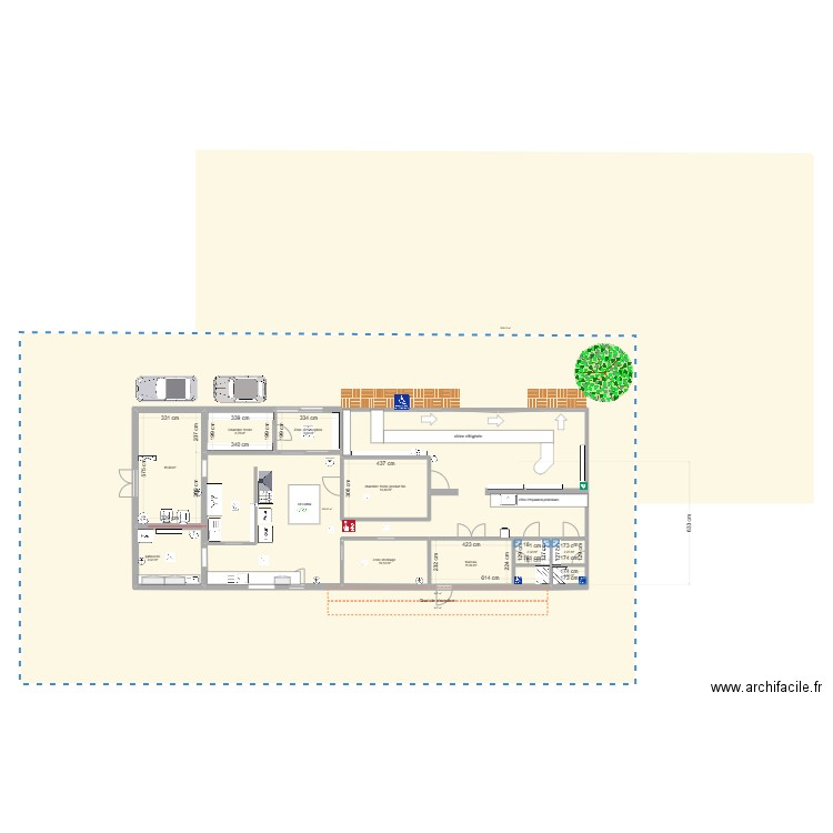 Laboratoire Rémi Belhache ex . Plan de 5 pièces et 62 m2