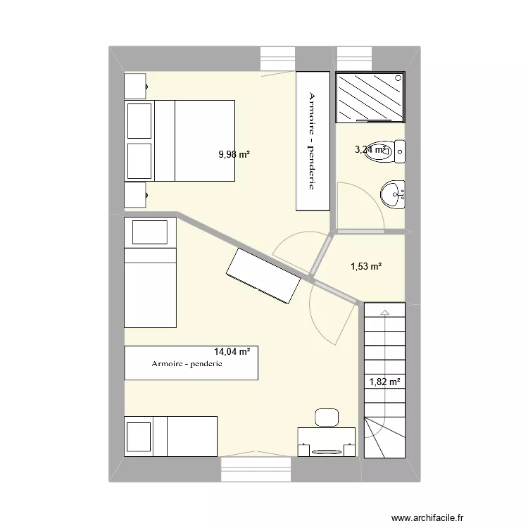 Logement 4 R+1 variante 6. Plan de Logement 4 R+1 variante 6. Plan de