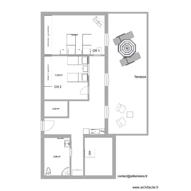 ANNEXE TOP OF THE VILLA. Plan de ANNEXE TOP OF THE VILLA. Plan de