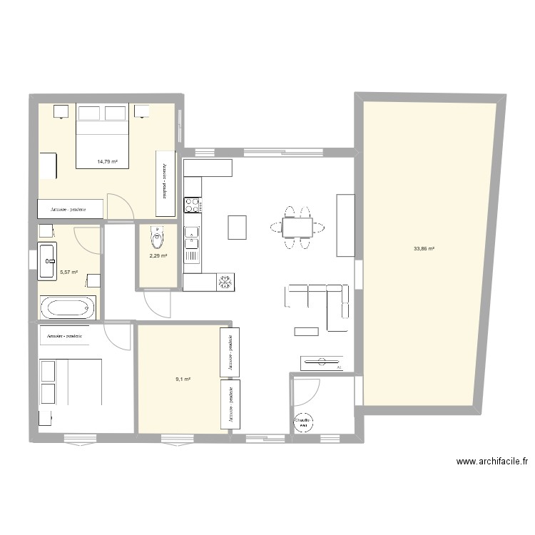 Plan 2. Plan de 5 pièces et 66 m2