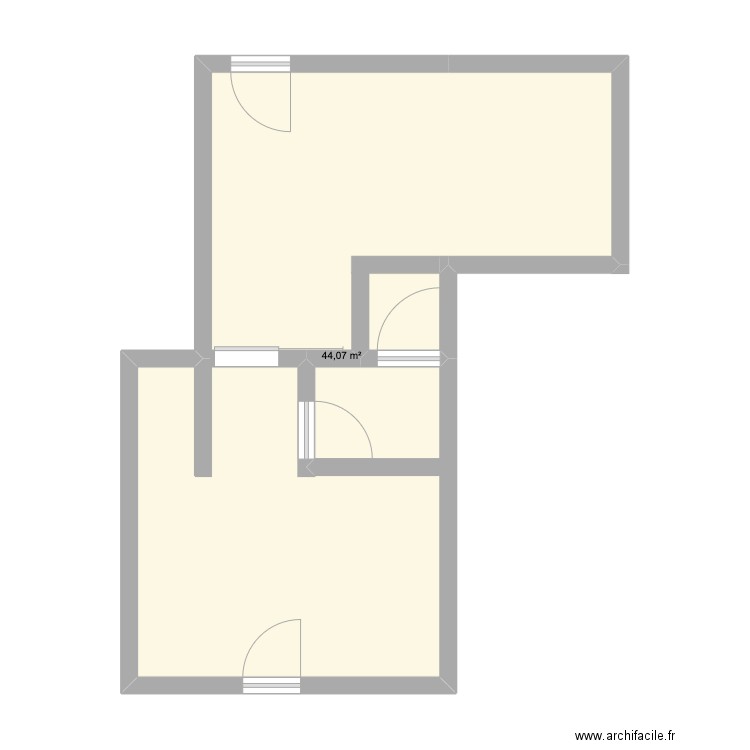 Snack saint avold XX. Plan de 1 pièce et 44 m2