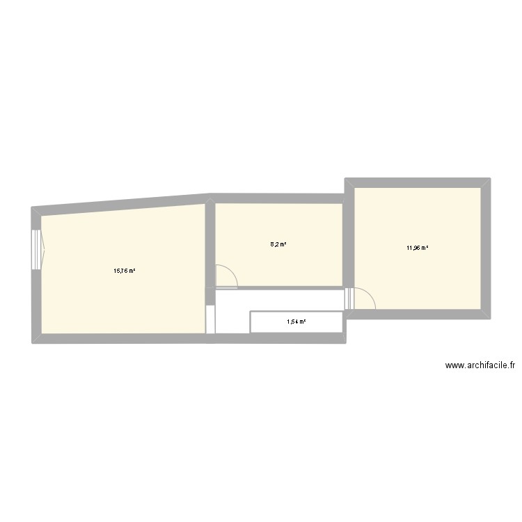 maison etage. Plan de 4 pièces et 37 m2