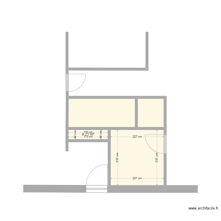 Habay-sdb. Plan de 4 pièces et 11 m2