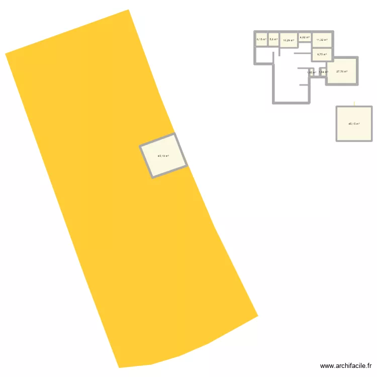 Zone rouge. Plan de 11 et 168 m² Zone rouge. Plan de 11 et 168 m²