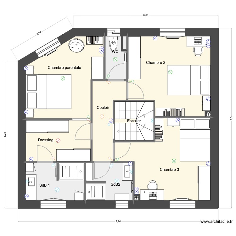 Test escalier inversé. Plan de 0 pièce et 0 m2 Test escalier inversé. Plan de 0 pièce et 0 m2