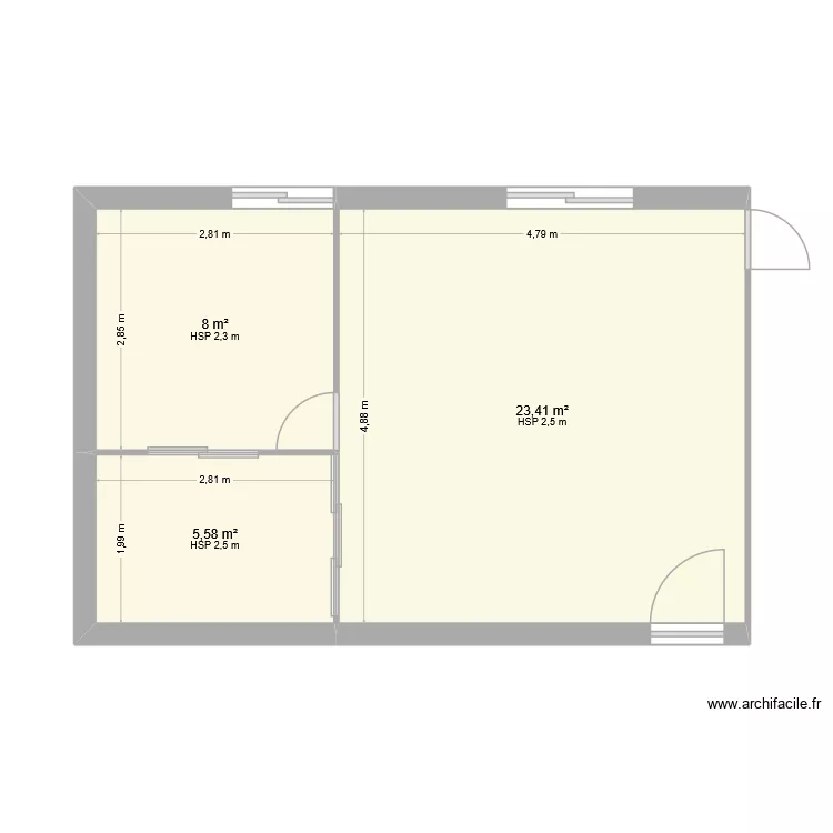 T4 mini rdj aspremont. Plan de 3  et 37 m²
