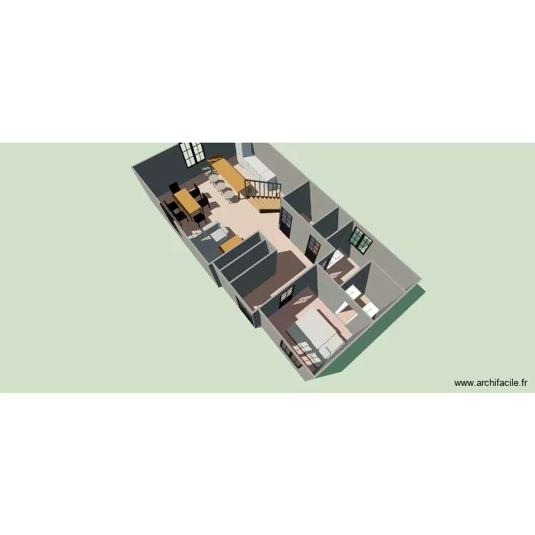 maison 2. Plan de 8 Pièces et 70 m²