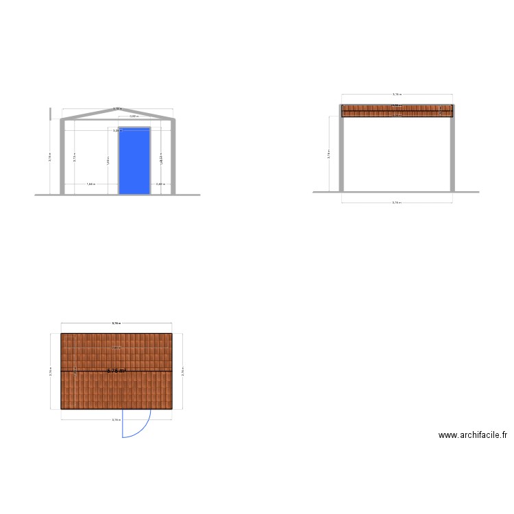 Cabanon. Plan de 6 pièces et 20 m2