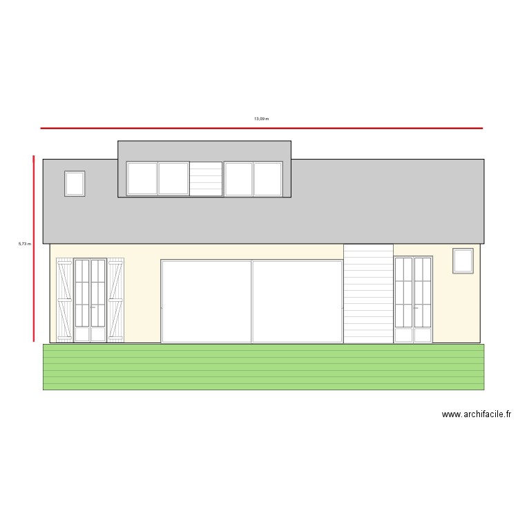 Façade SO. Plan de 0 pièce et 0 m2