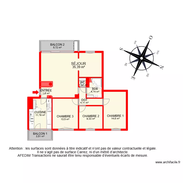 BI 35197. Plan de 16  et 114 m²