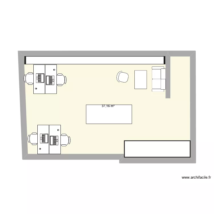 BUREAU. Plan de 1 et 37 m² BUREAU. Plan de 1 et 37 m²