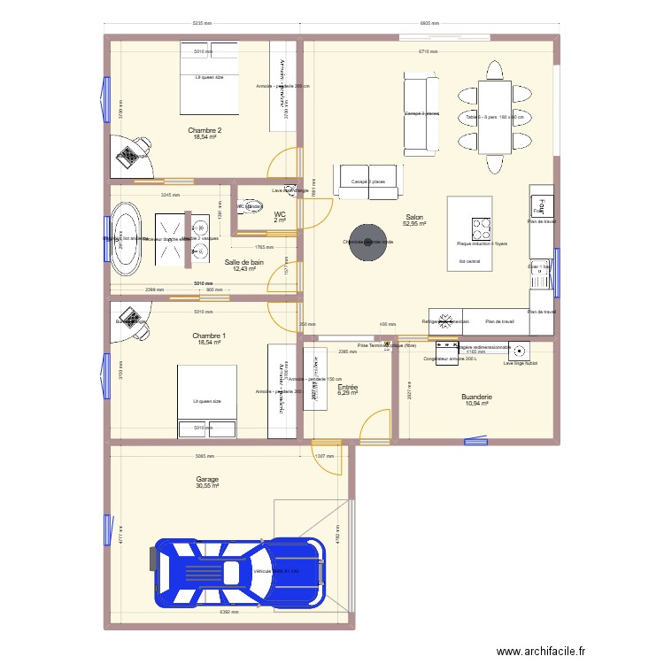 Projet Maison 4. Plan de 8 pièces et 152 m2