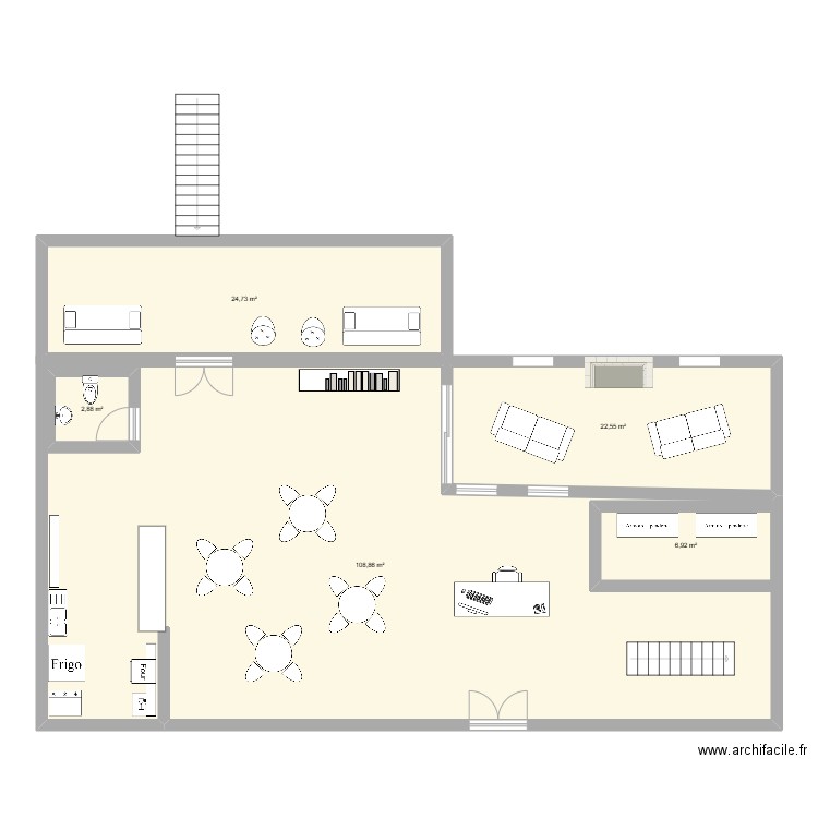 Spa. Plan de 5 pièces et 181 m2