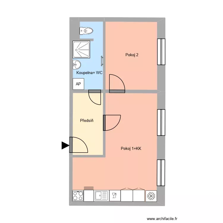 Opavsk&aacute; 788 byt 8 OV. Plan de 9 Pièces et 161 m²