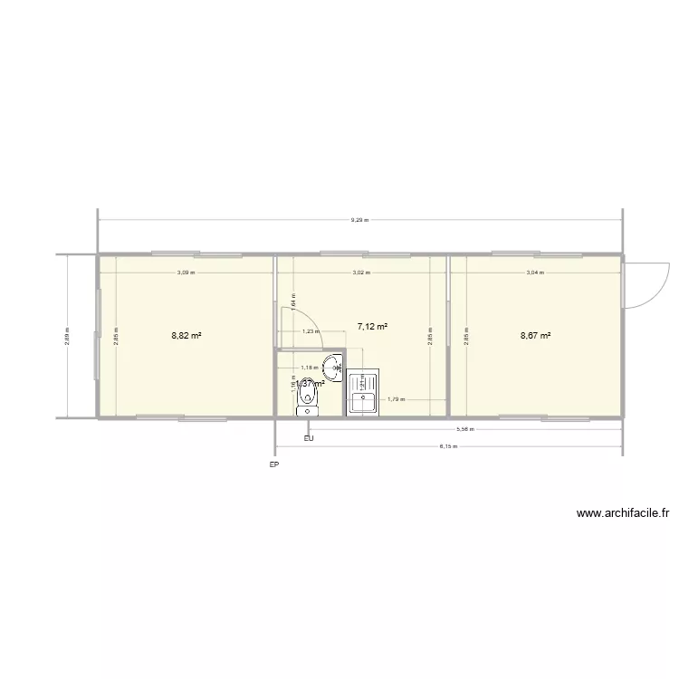 VERDOLINI BUNGALOW BASCULE. Plan de 