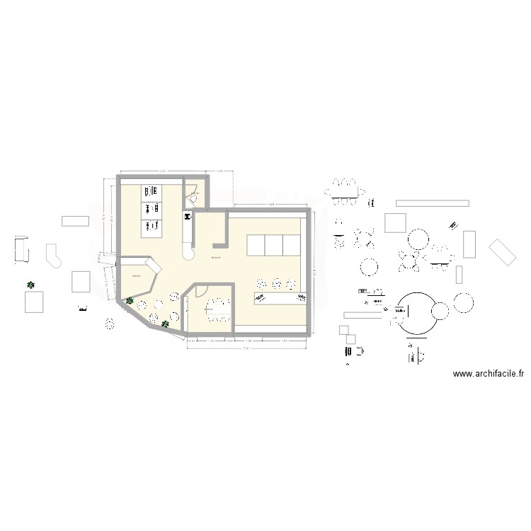 local fouet 2. Plan de 4 pièces et 108 m2