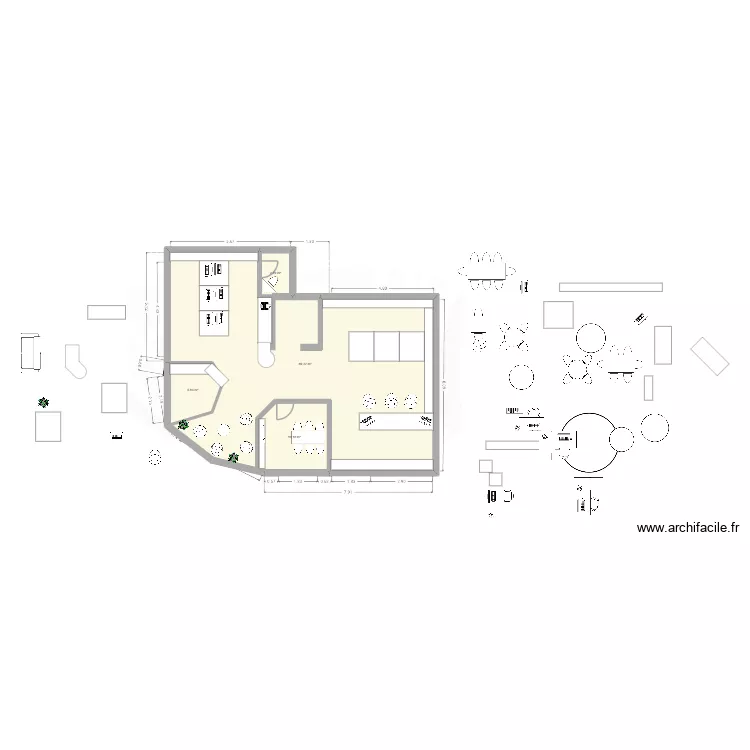 local fouet 2. Plan de 4  et 108 m²