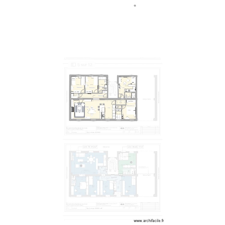 appart clichy 3. Plan de 13 pièces et 109 m2