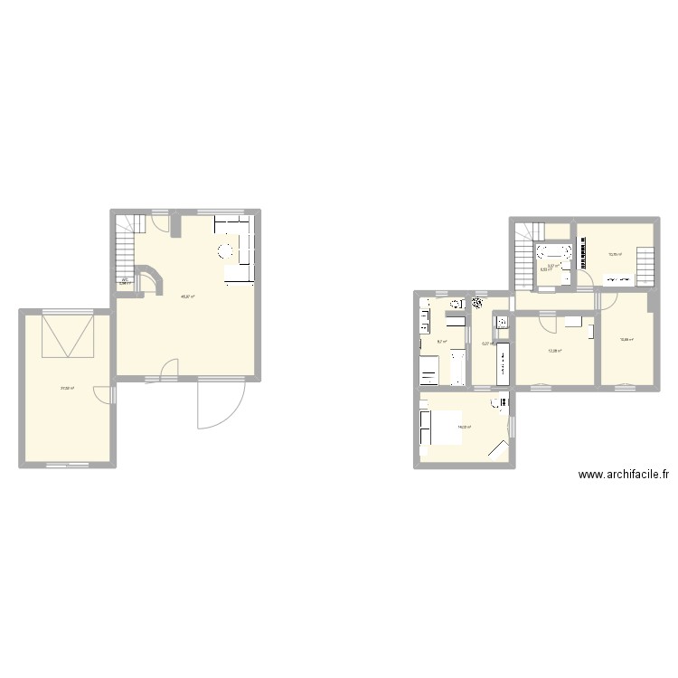 extension. Plan de 12 pièces et 152 m2