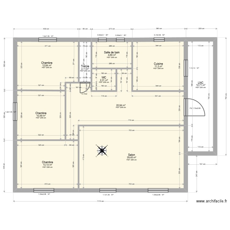 ML24018379 - MEUNIER. Plan de 10 pièces et 120 m2