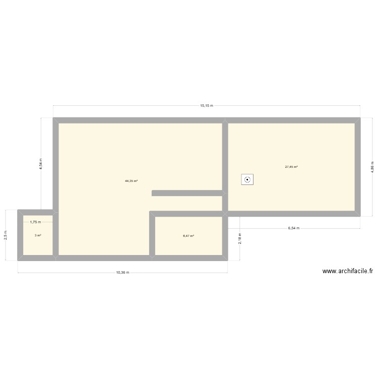 Bâtiment principal léger. Plan de 4 pièces et 81 m2