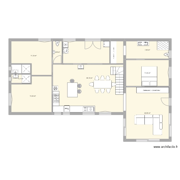 st phil fin. Plan de 8 pièces et 119 m2