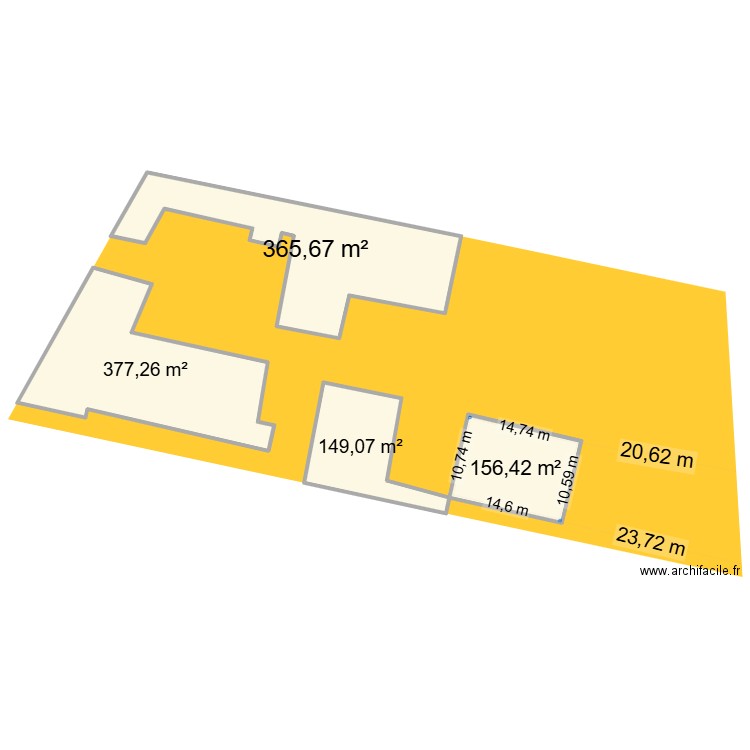 blanchette plan de masse. Plan de 4 pièces et 1048 m2
