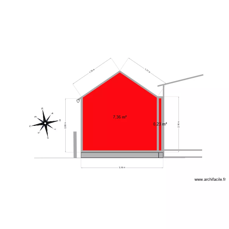 Bazoches 410 DP4/4 SUD. Plan de 2  et 8 m²
