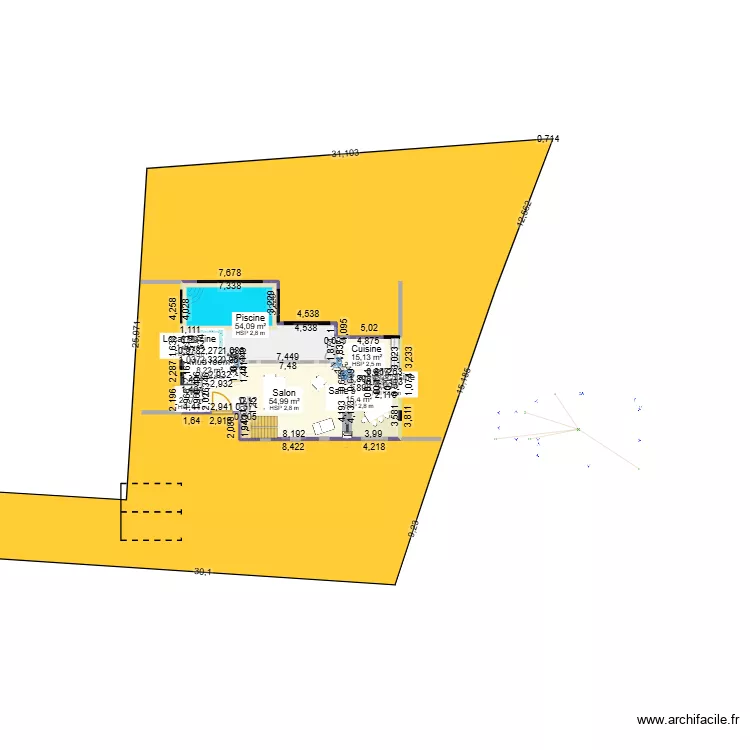 La bien Batie 4 Cada. Plan de 24  et 420 m²