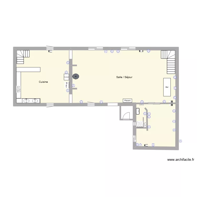 Maison Coullemelle. Plan de 2  et 45 m²