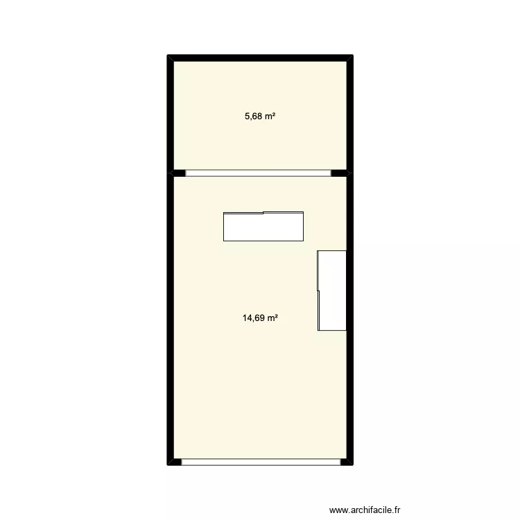 lafrane. Plan de 2 pièces et 20 m²